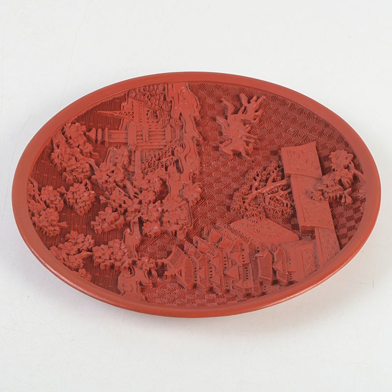 中国 堆朱 名古屋城・市役所刻 飾皿 記念品 箱付 C S330 - メルカリ