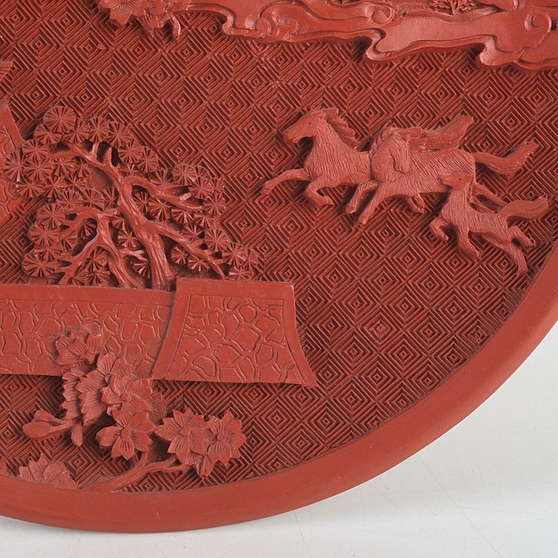 中国 堆朱 名古屋城・市役所刻 飾皿 記念品 箱付 C S330 - メルカリ