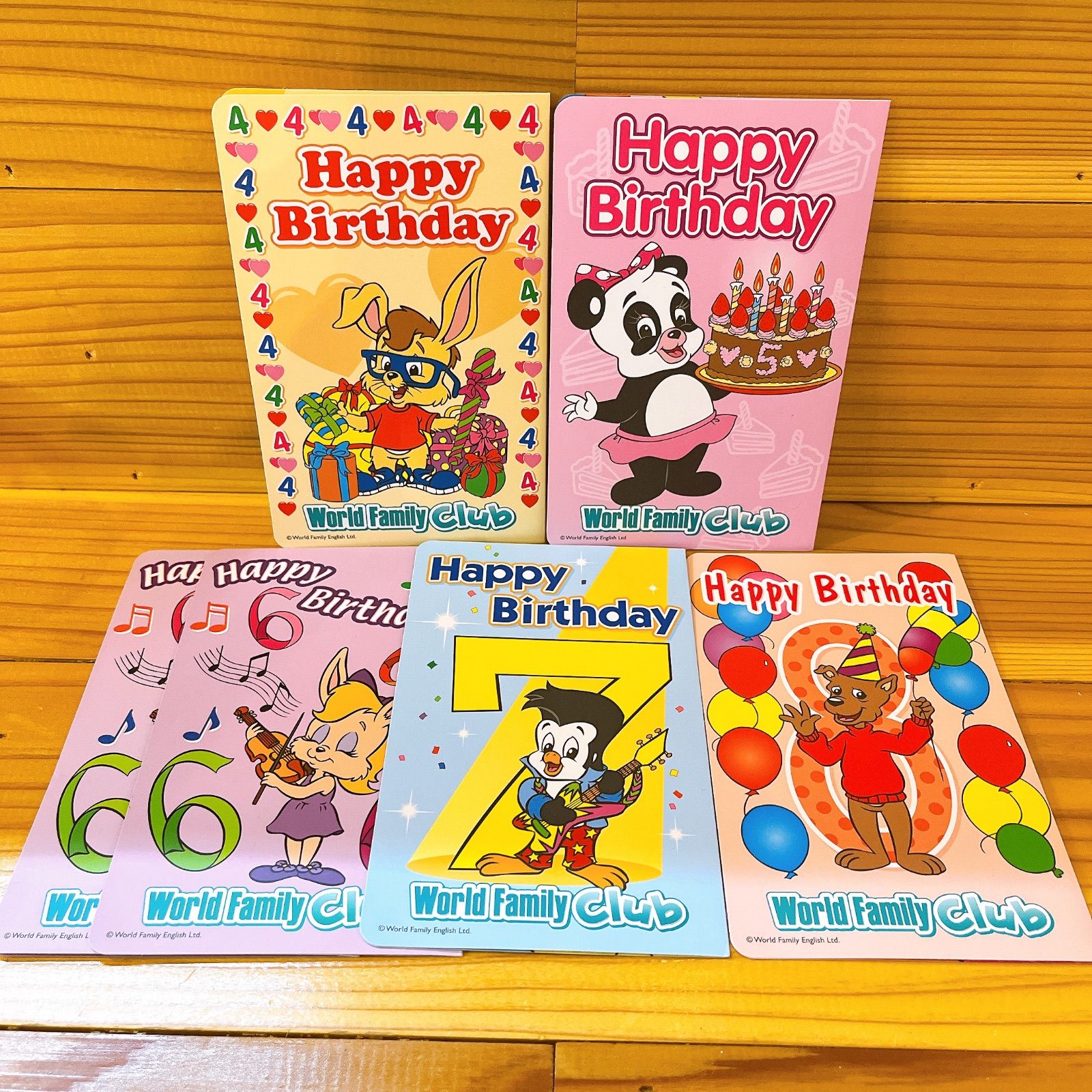 happy birthday WORLD FAMILY club バースデーカード 4 5 6 7 8歳