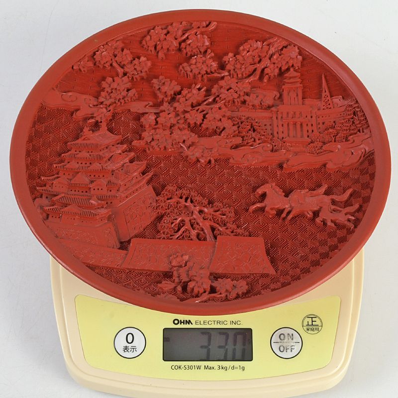 中国 堆朱 名古屋城・市役所刻 飾皿 記念品 箱付 C S330 - メルカリ