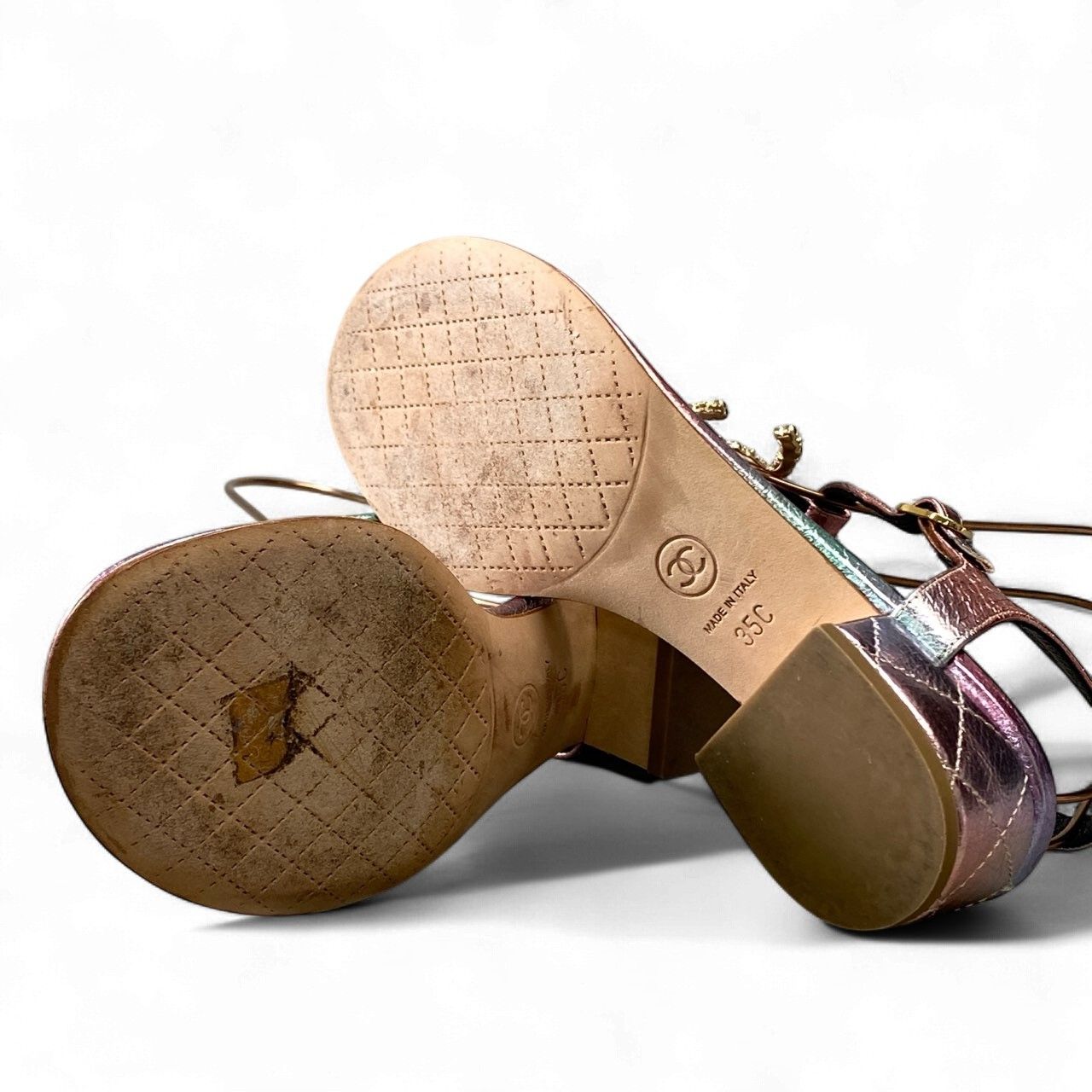 1k18 CHANEL シャネル ココマーク パールバックル トングサンダル