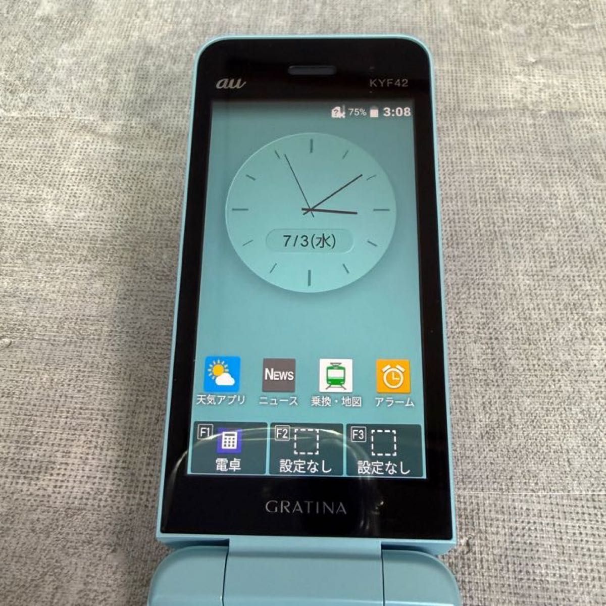 KYOCERA 京セラ GRATINA KYF42 ライトブルー ガラホ 本体 付属品あり