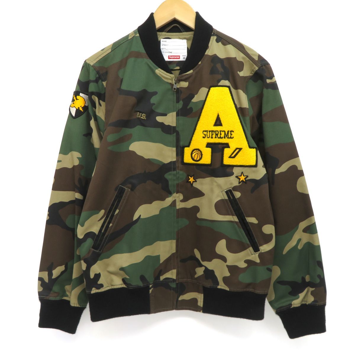 Supreme シュプリーム Cadet Varsity Camo Letterman Jacket 迷彩 バーシティジャケット Mサイズ ※