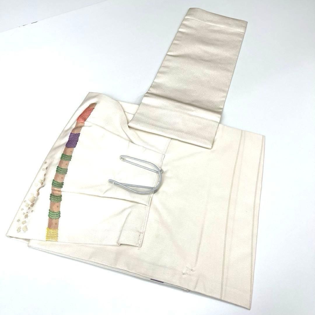 平和屋着物○つけ帯 紬地 葡萄蔦の葉文 正絹 逸品 CABA2164dy