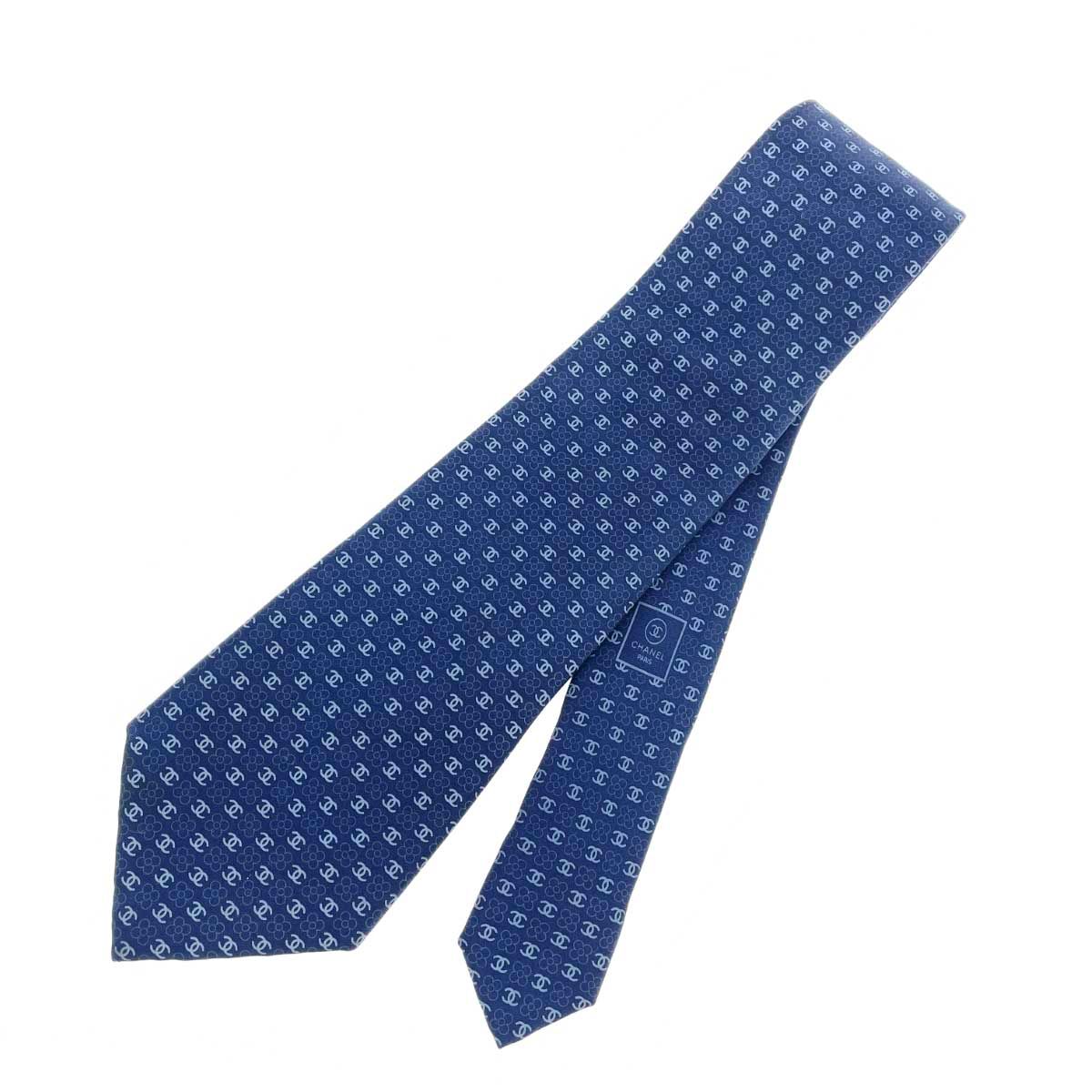 【未使用に近い✨】シャネル ネクタイ ネイビー ココマーク 現行モデル シルク 希少✨未使用✨ CHANEL シャネル ネクタイ ココマーク ビジネス シルク