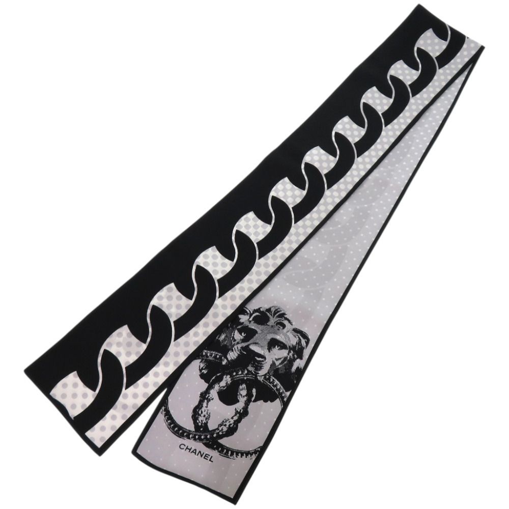 新品同様 シャネル スカーフ ショール ドット チェーン ライオン