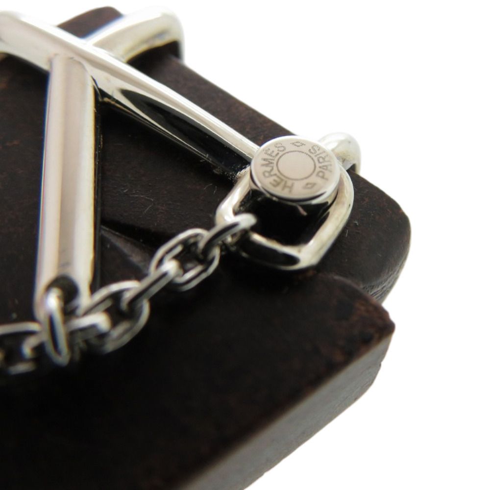 未使用品 エルメス シュヴァル メタル ヴュルカニウム シルバー 茶