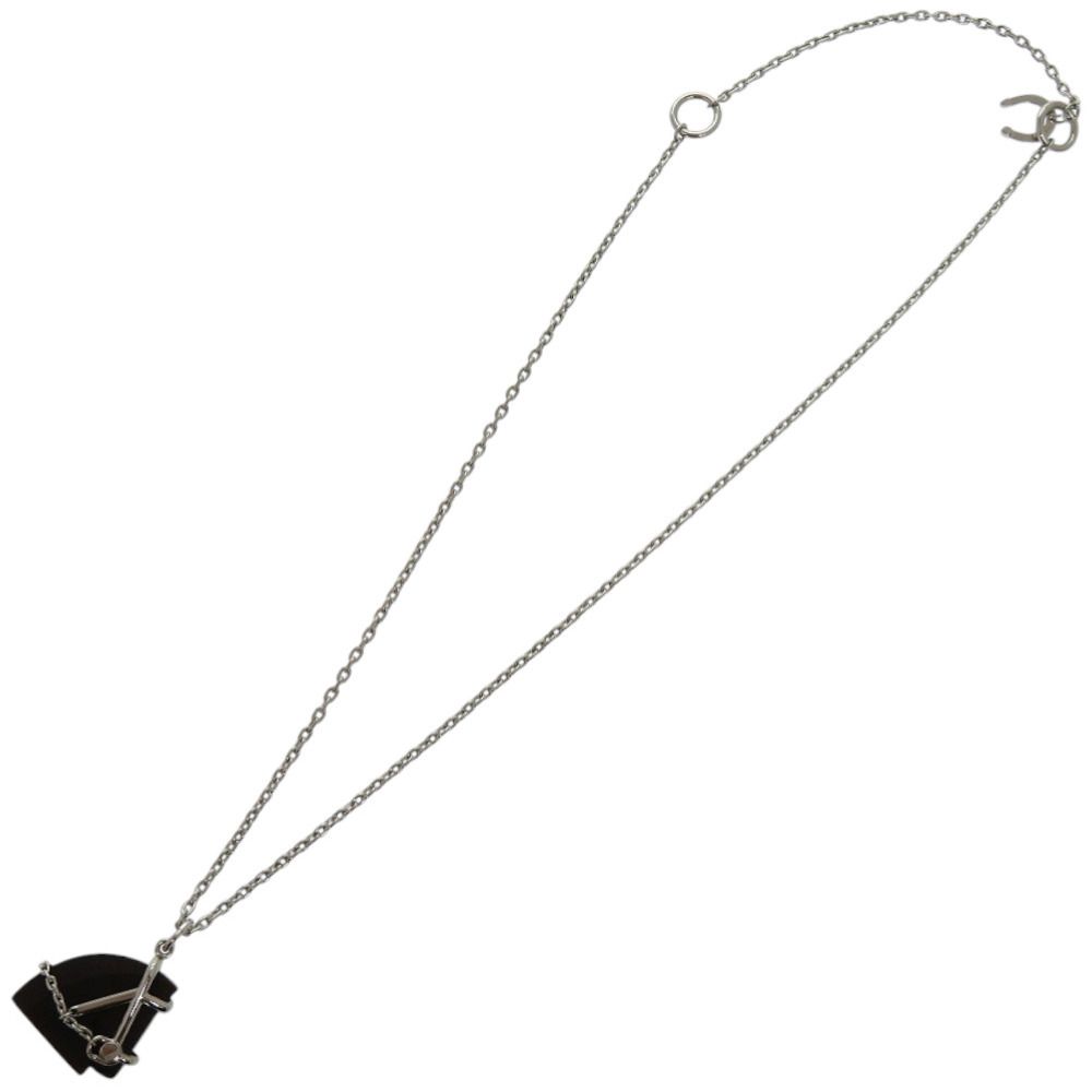 未使用品 エルメス シュヴァル メタル ヴュルカニウム シルバー 茶