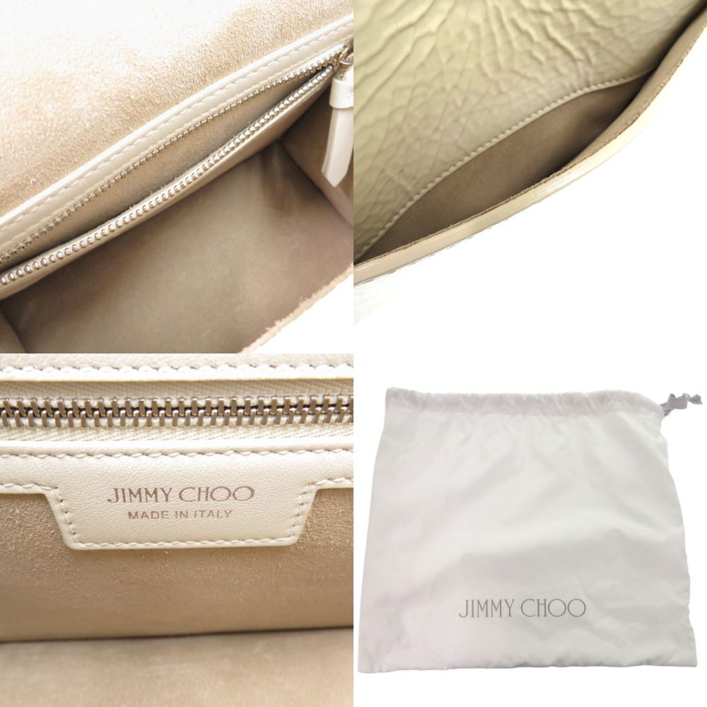 美品 ジミーチュウ 2WAY パール マデリン サッチェル エナメル 