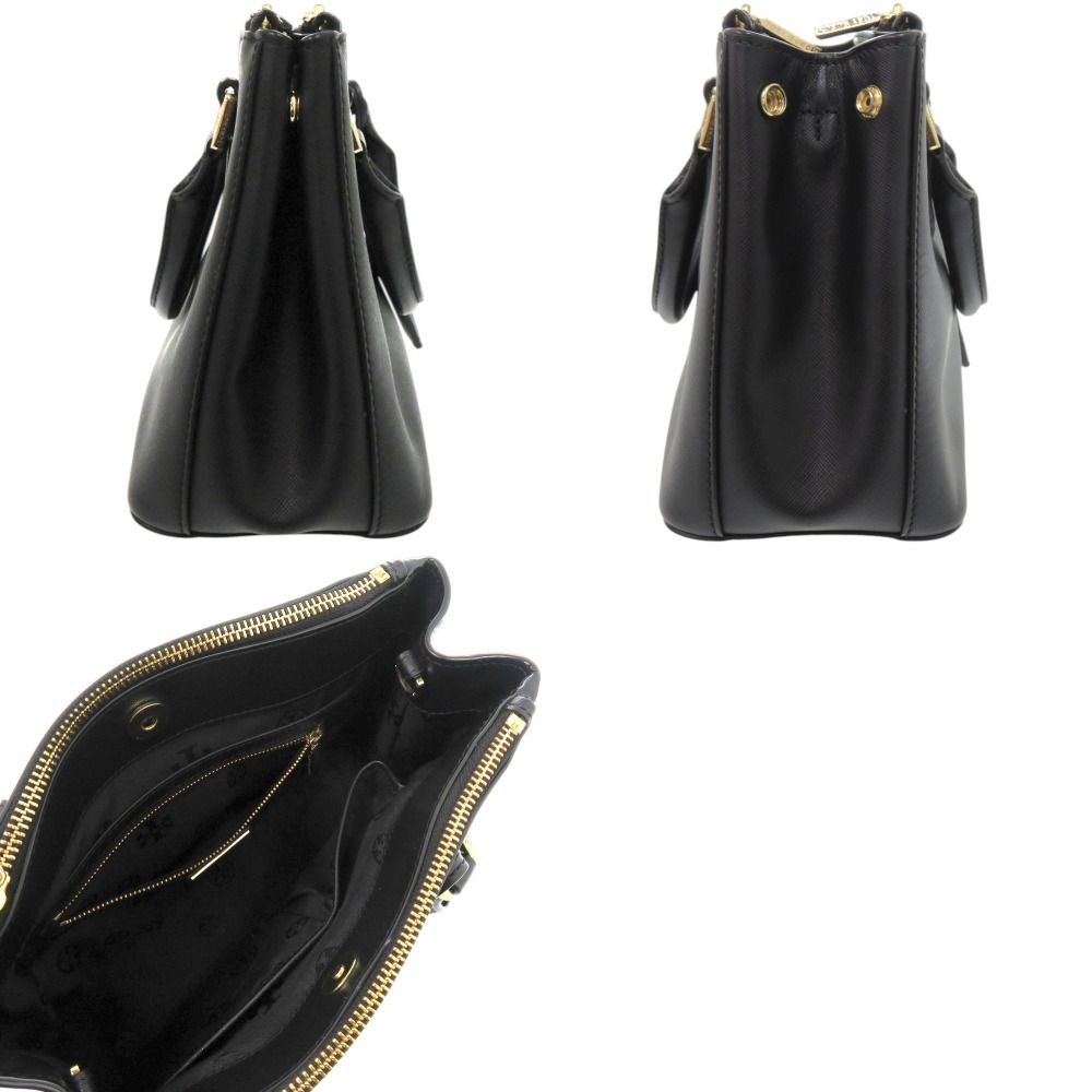 【極美品/カード付】トリーバーチ ロビンソン 2way ハンドバッグ レザー 黒 美品 トリーバーチ 2WAY ロビンソン マイクロジップトート レザー