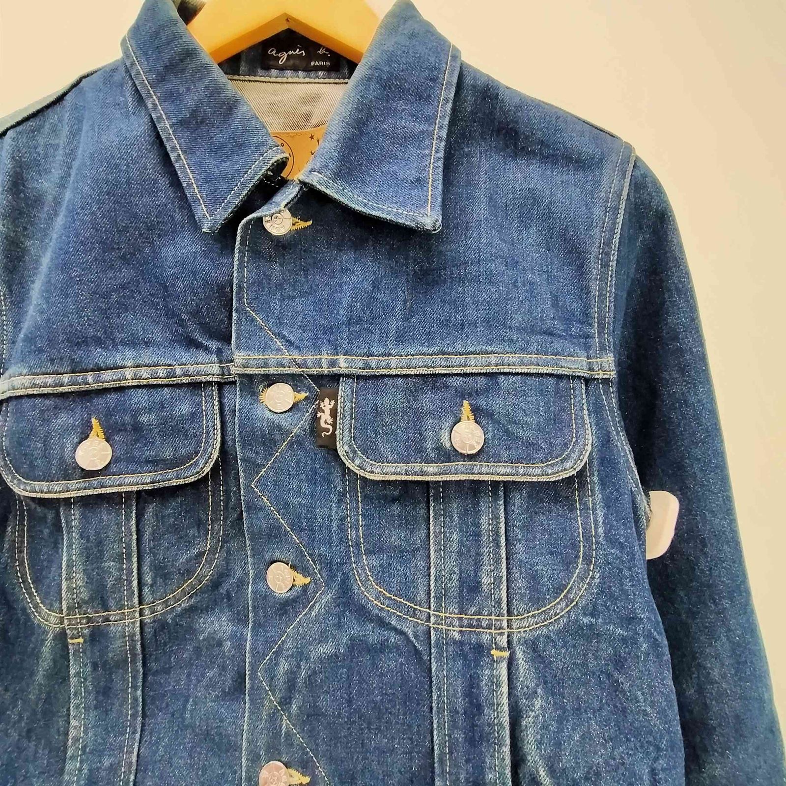 アニエスベー agnes b. PARIS 90S 旧タグ トカゲ 革パッチ サンライズ