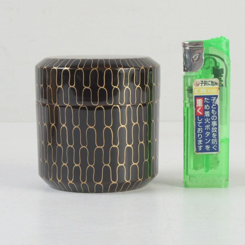 茶道具 黒塗 網目蒔絵 中棗 在銘 共箱 V S334 - メルカリ