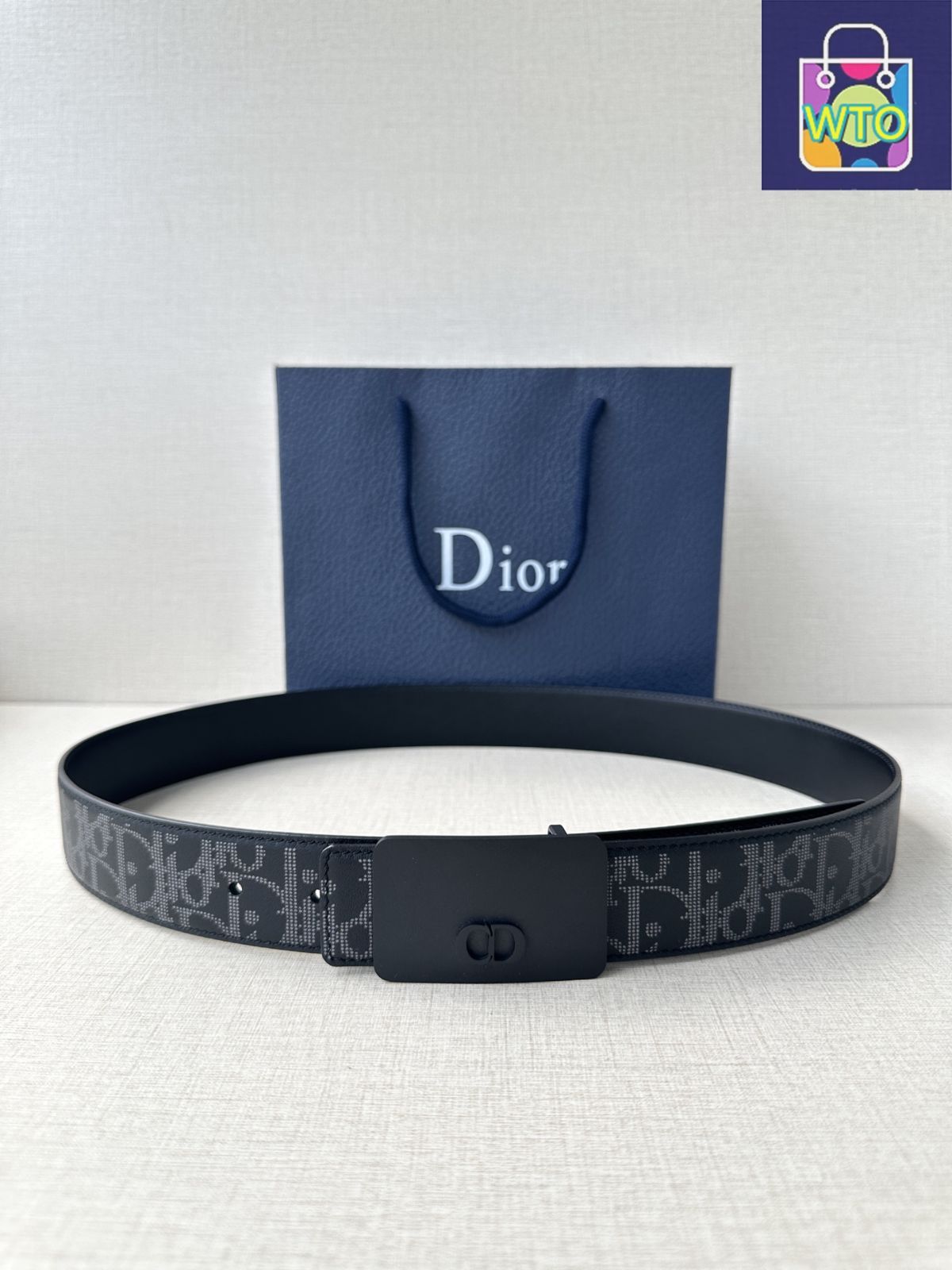 Dior ブラックレザーベルト CDロゴ ☆超人気☆ Dior レザー ベルト ディオール CD ロゴ ブランドオフ Dior