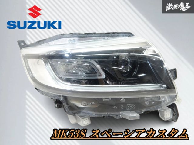 点灯OK!!】スズキ 純正 MK53S スペーシアカスタム LED ヘッドライト