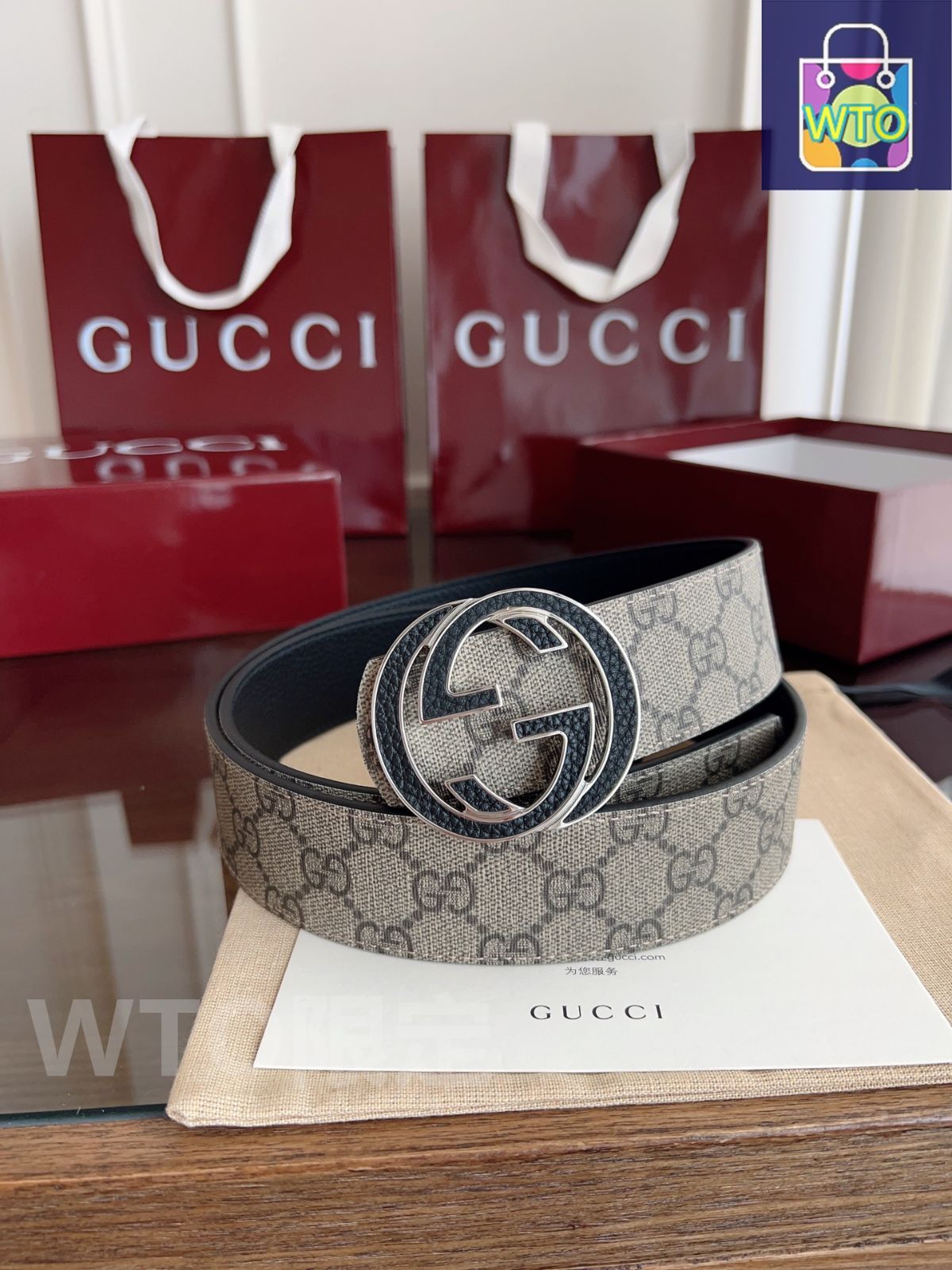 新品未使用✩GUCCIベルト付きニット✩ ダブルG ワイドベルト ・ブラック レザー | GUCCI公式