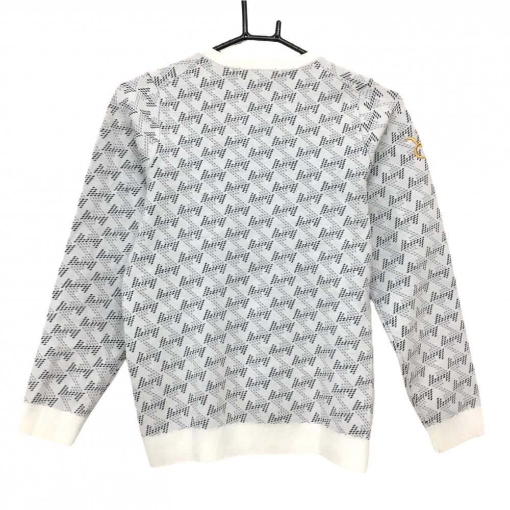 美品レザレクション セーター 白×グレー×ダークグレー 総柄 フロント