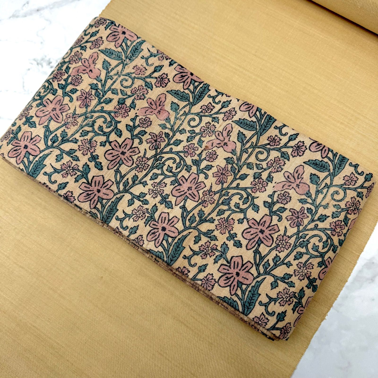 タッサーシルク 半幅帯 「凛」 更紗柄 0146 - メルカリ