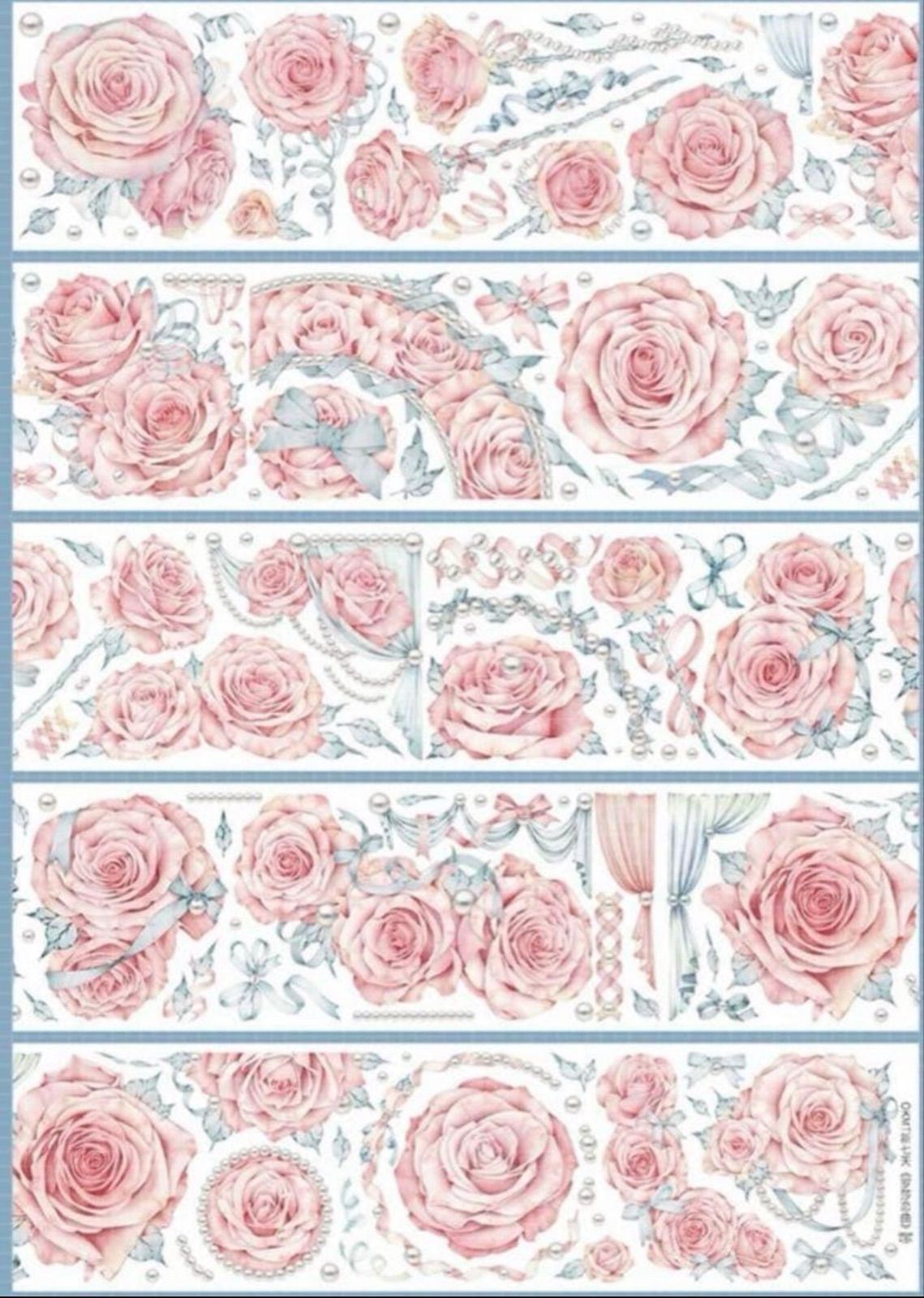 贝壳光 6cm×5m 100cm/loop 罗莎恋曲 海外マステ 海外マスキングテープ