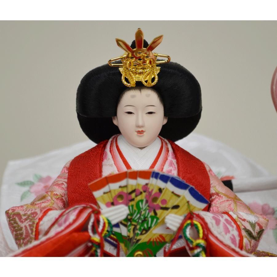 ひな人形】親王ケース飾り 『北寿』結晶クリーム紫桜 ※天然木 白木の