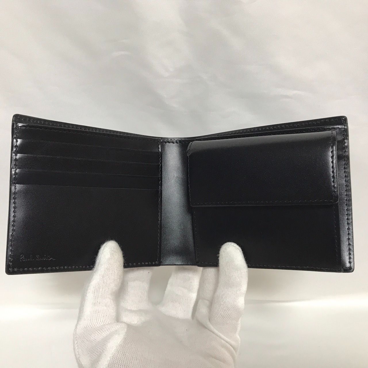 PaulSmith シティエンボス 二つ折り財布 小売 ブルー Paul smith