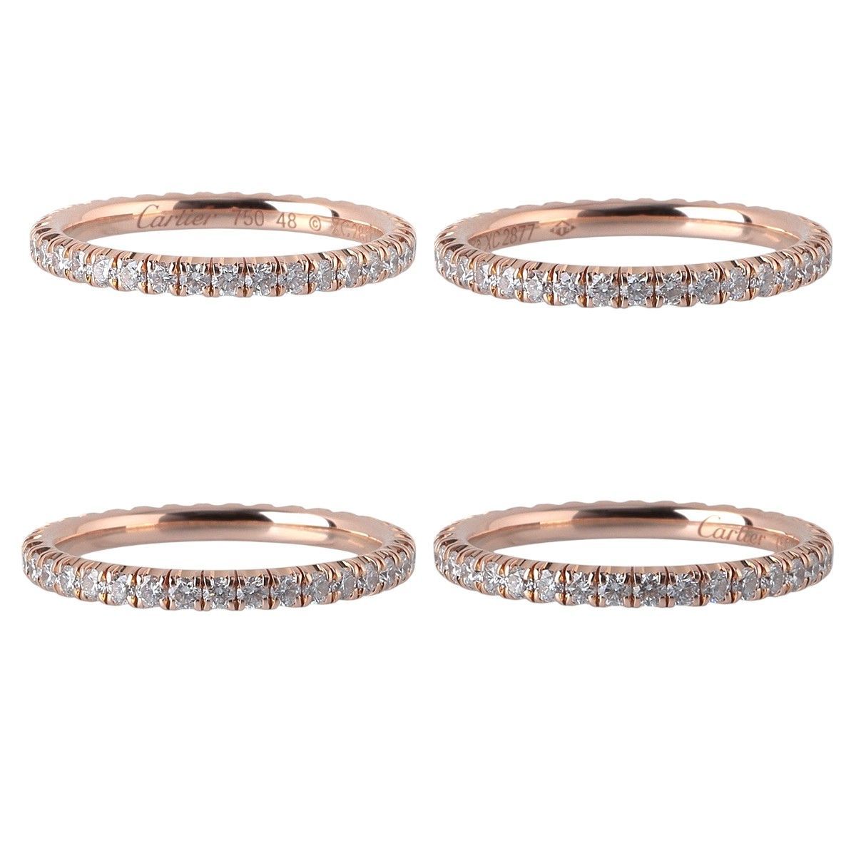 エタンセル カルティエ ハーフエタニティー ダイヤモンド ♯48 2.0mm カルティエ エタンセル ダイヤ リング フルエタニティ #48 幅2.0mm