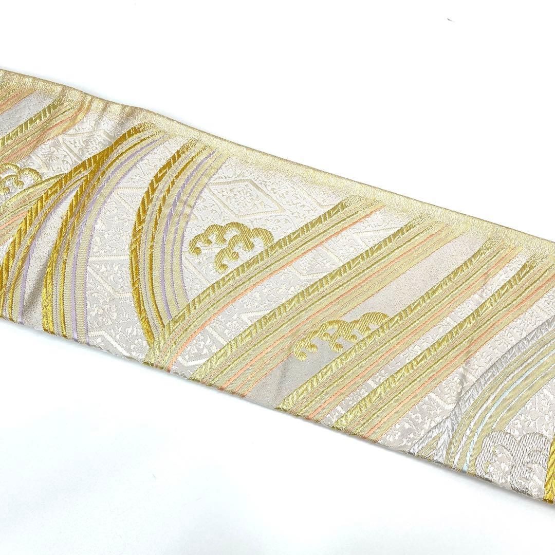 平和屋着物□極上 塩瀬 つけ帯 刺繍 ダルマ 黒地 金糸 三越扱い 逸品