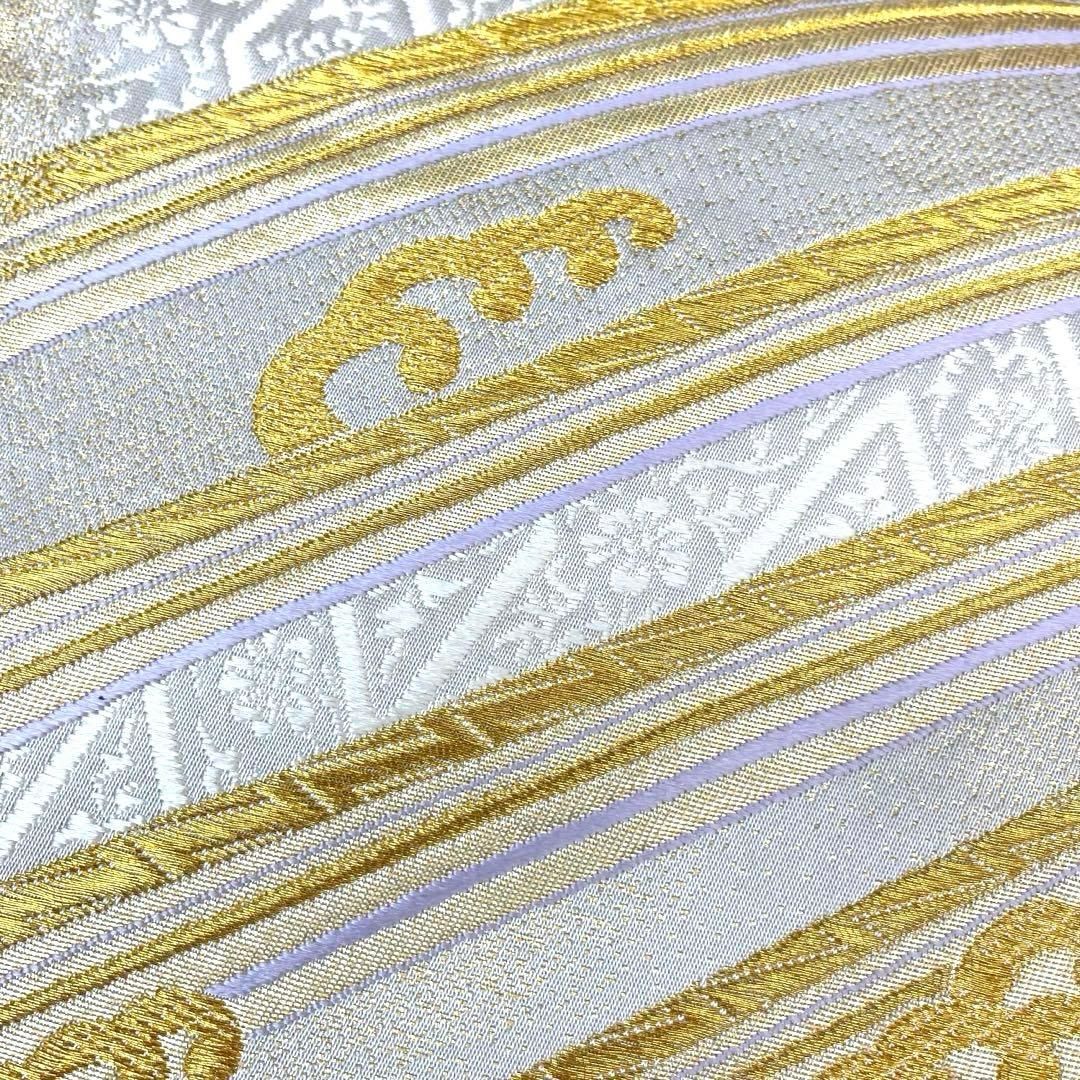 平和屋着物○つけ帯 唐織 千羽鶴 黒地 金糸 正絹 逸品 未使用 DAAZ0143ps