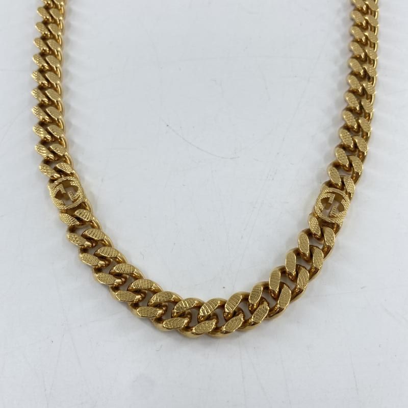 中古】GUCCI インターロッキングG 喜平チェーンネックレス ゴールド