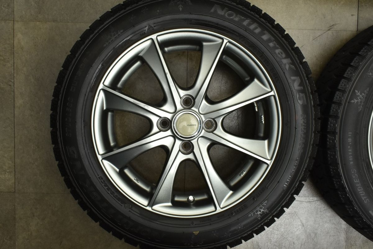 185/65R15 アクア　2024年製　バリ溝 2024年製 バリ溝】レーベン 15in 5.5J +45 PCD100 ノーストレック N5