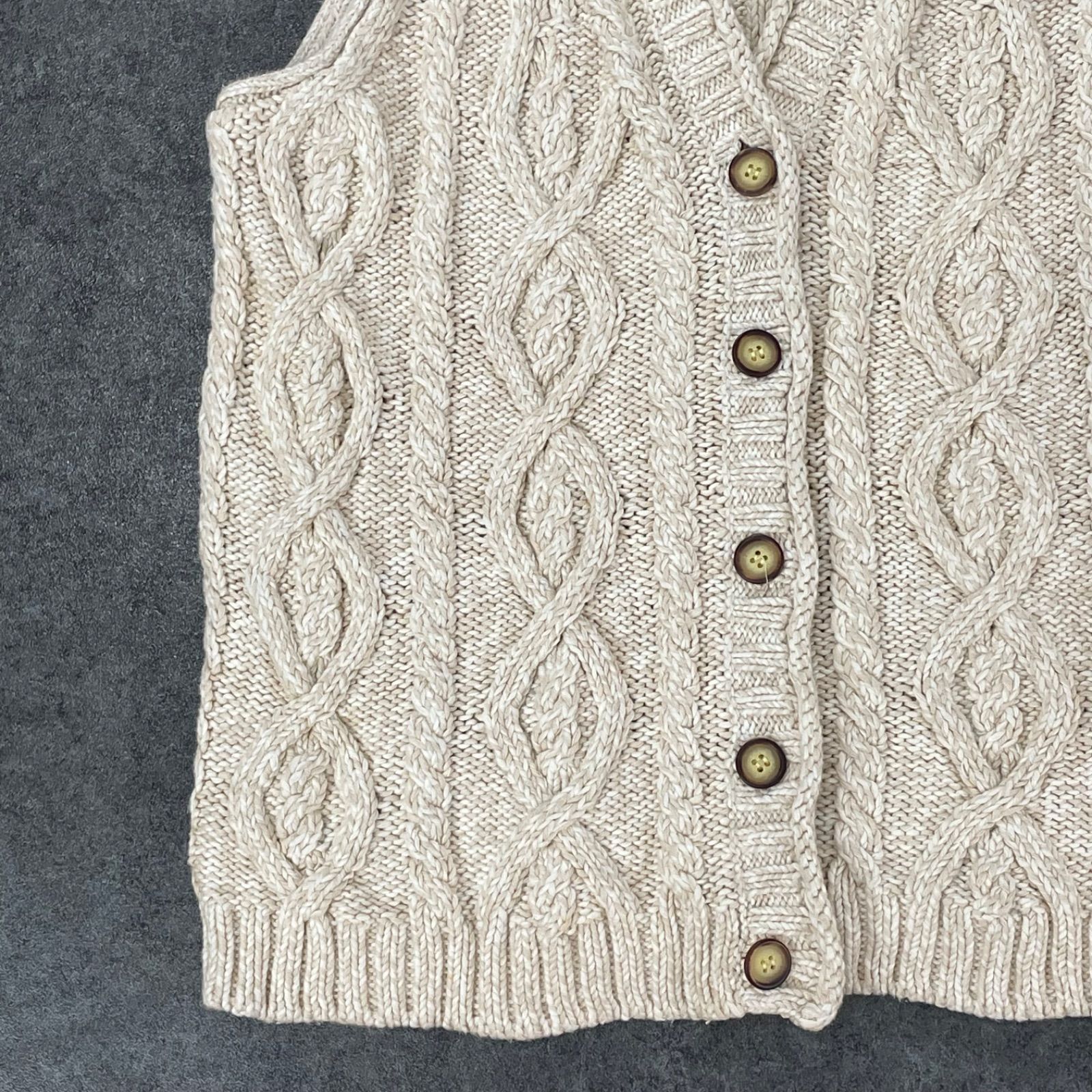 90s 00s Vintage Eddie Bauer Fisherman Cable Knit Vest エディー