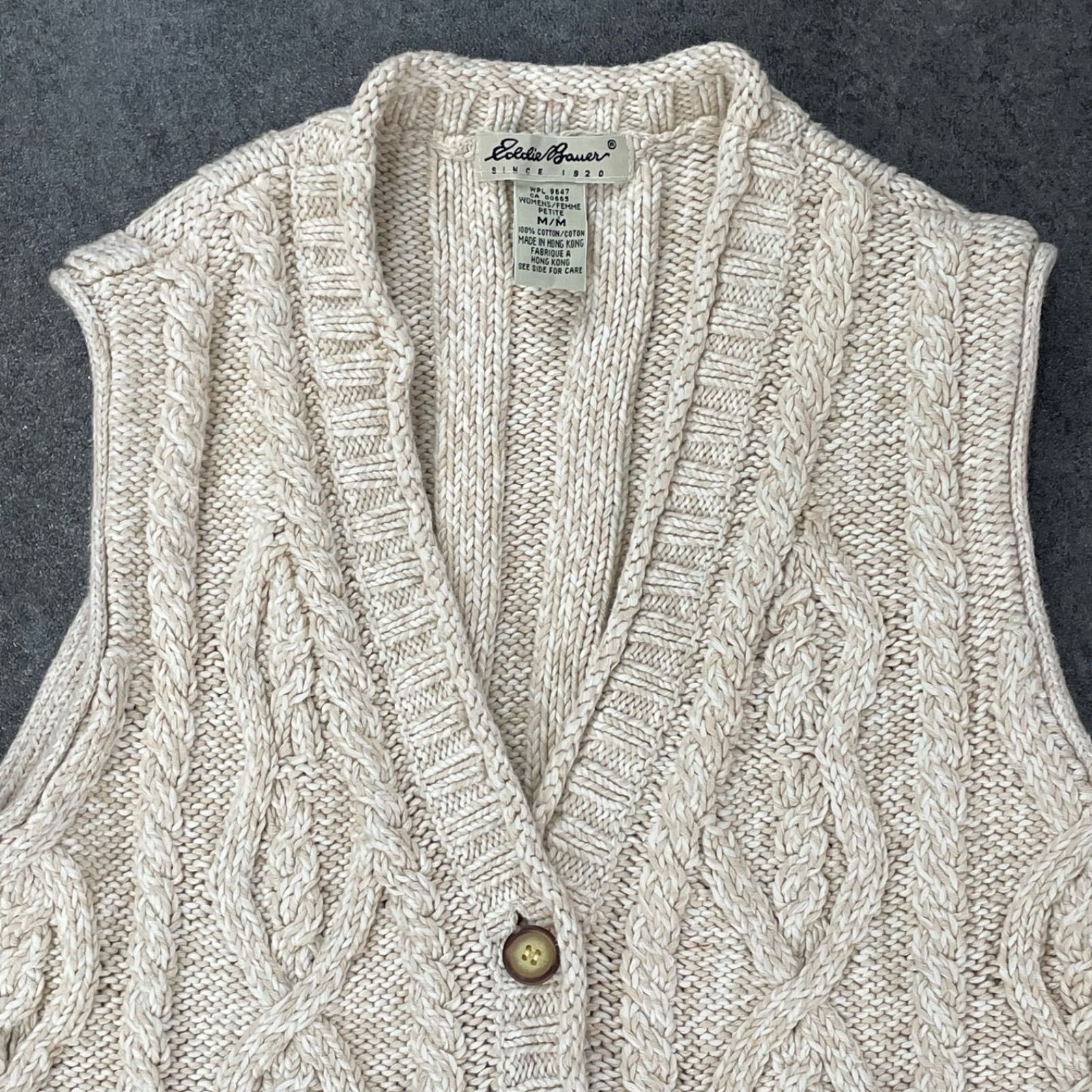 90s 00s Vintage Eddie Bauer Fisherman Cable Knit Vest エディー 