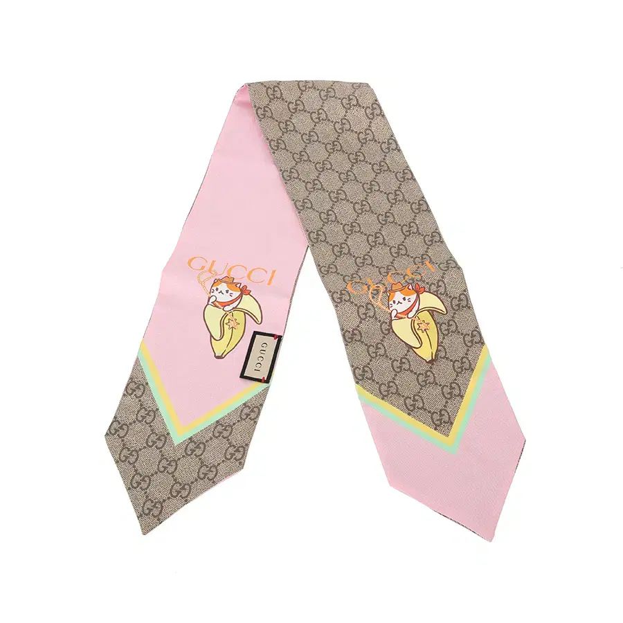 グッチ シルク スカーフ 猫 バナナ ネックボー バナナ バンド 704144