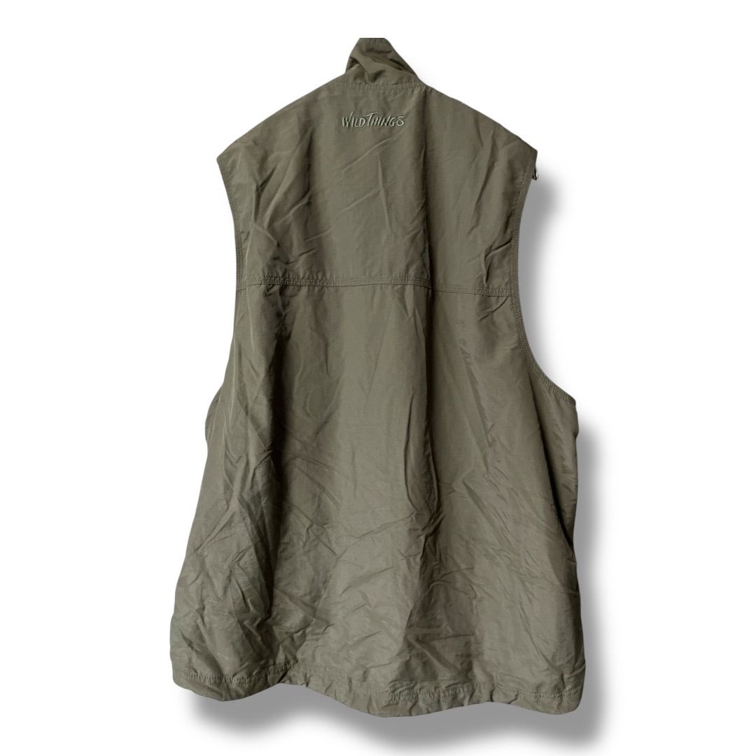 WILD THINGS ワイルドシングス WT24010AD ユーティリティーベスト ナイロンベスト 裏地メッシュ 上着 羽織り ベスト チョッキ メンズ サイズM カーキ ゴーゴー古着マルイ北千住店 41 No.久K885Y