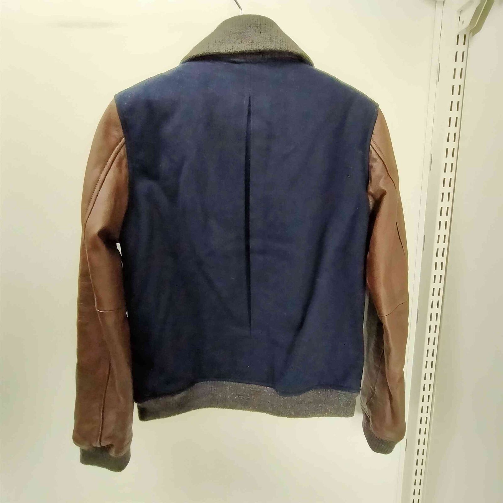 ヒロミチナカノ hiromichi nakano 裏地ストライプ 袖シープレザー 本革