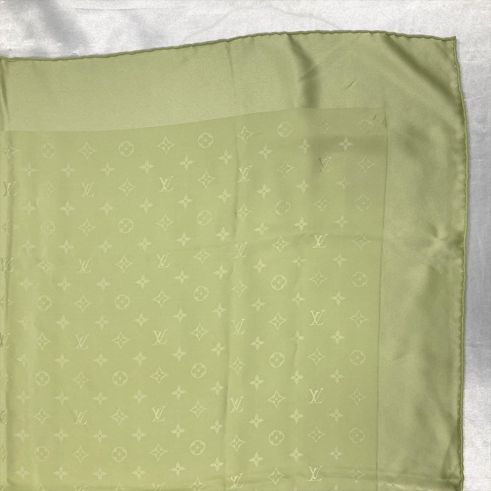 ルイヴィトン LOUIS VUITTON スカーフ シルク グリーン 90cm