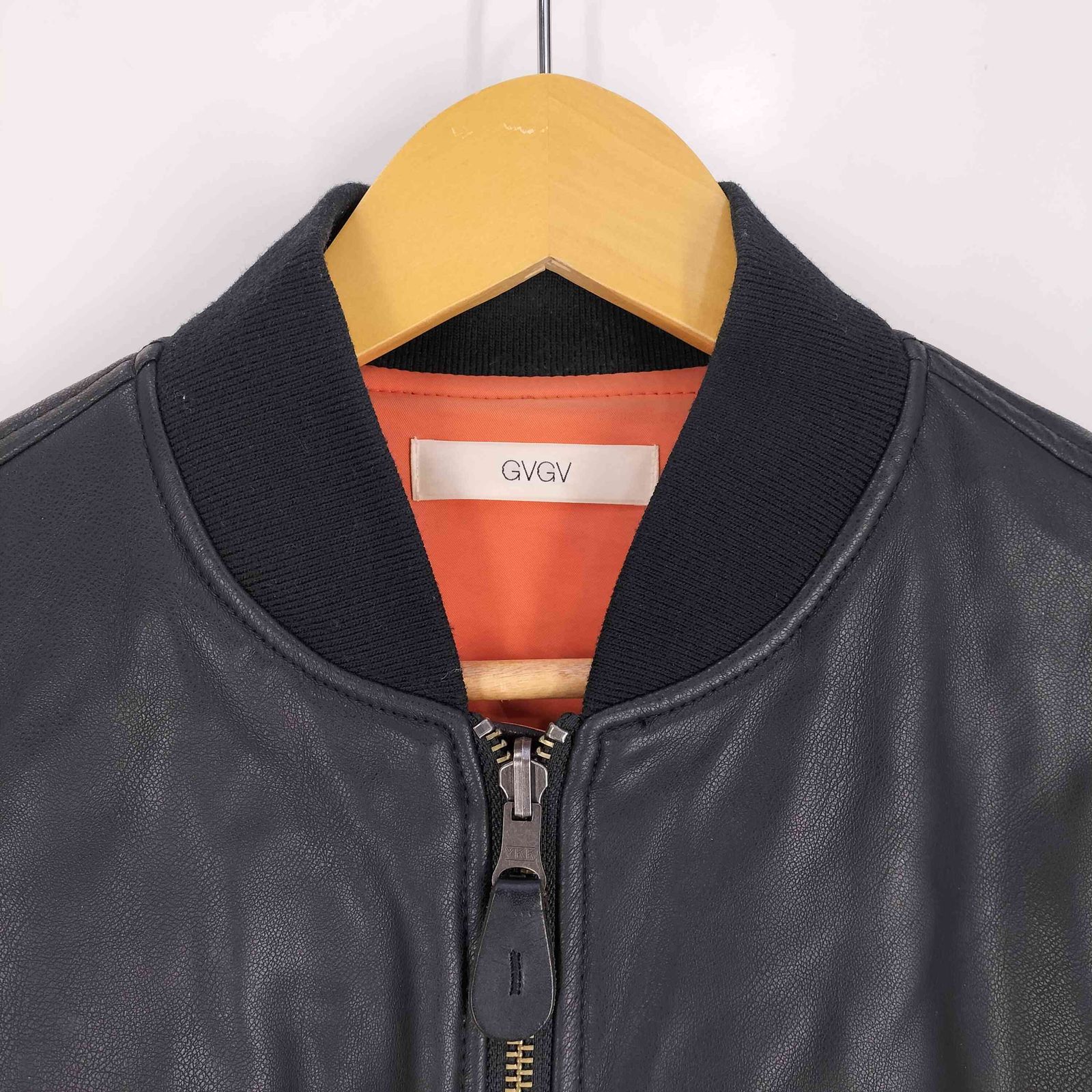 ジーブイジーブイ GVGV Fake Leather Lace Up MA-1 Blouson レディース