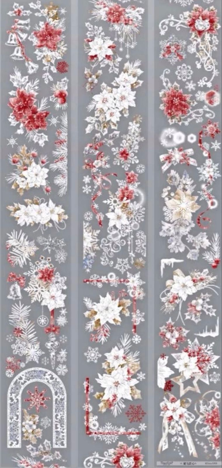 贝壳光 6.5cm×10m 蜜雪甜心 海外マステ 海外マスキングテープ 花 雪の