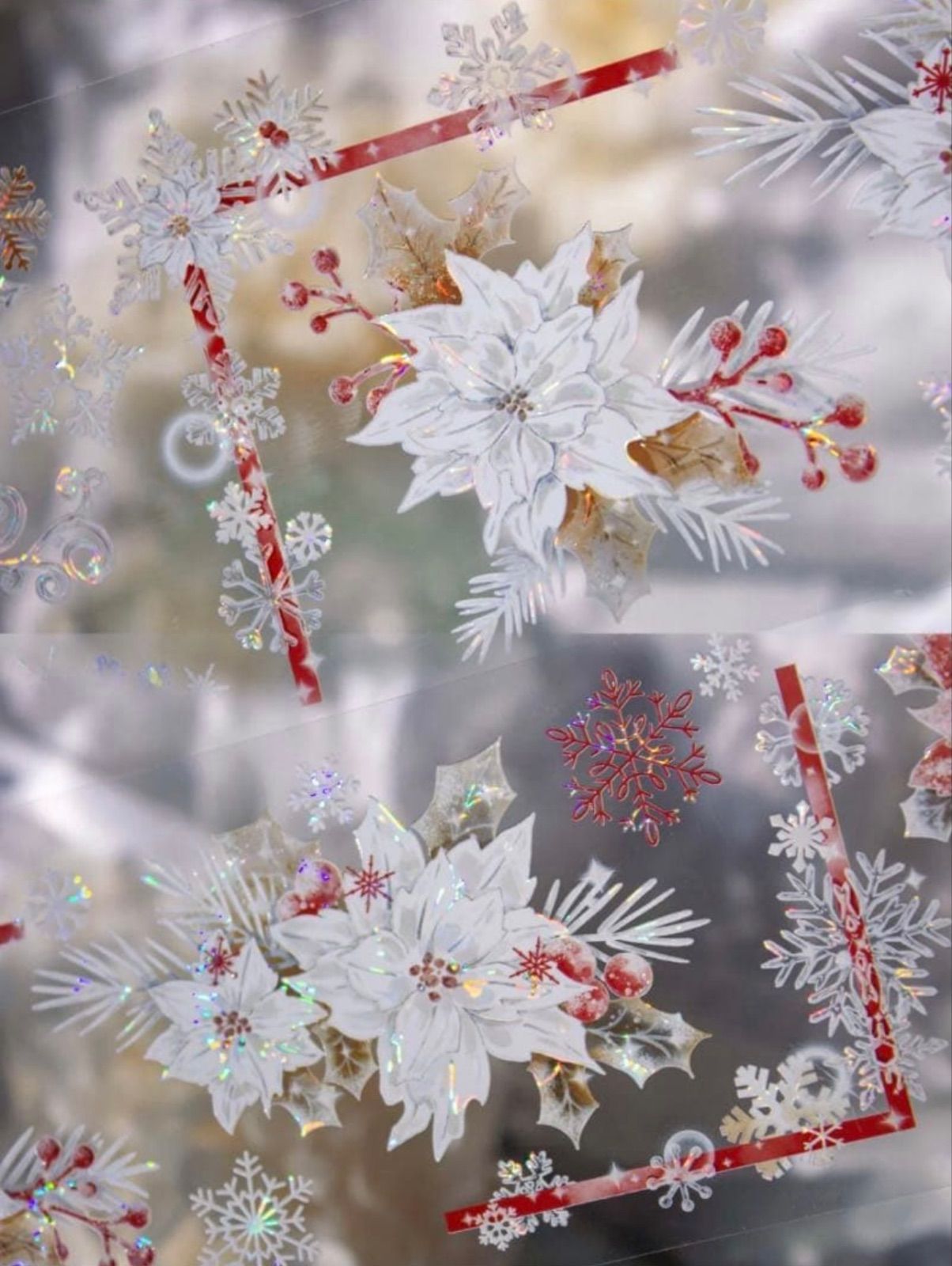 贝壳光 6.5cm×10m 蜜雪甜心 海外マステ 海外マスキングテープ 花 雪の