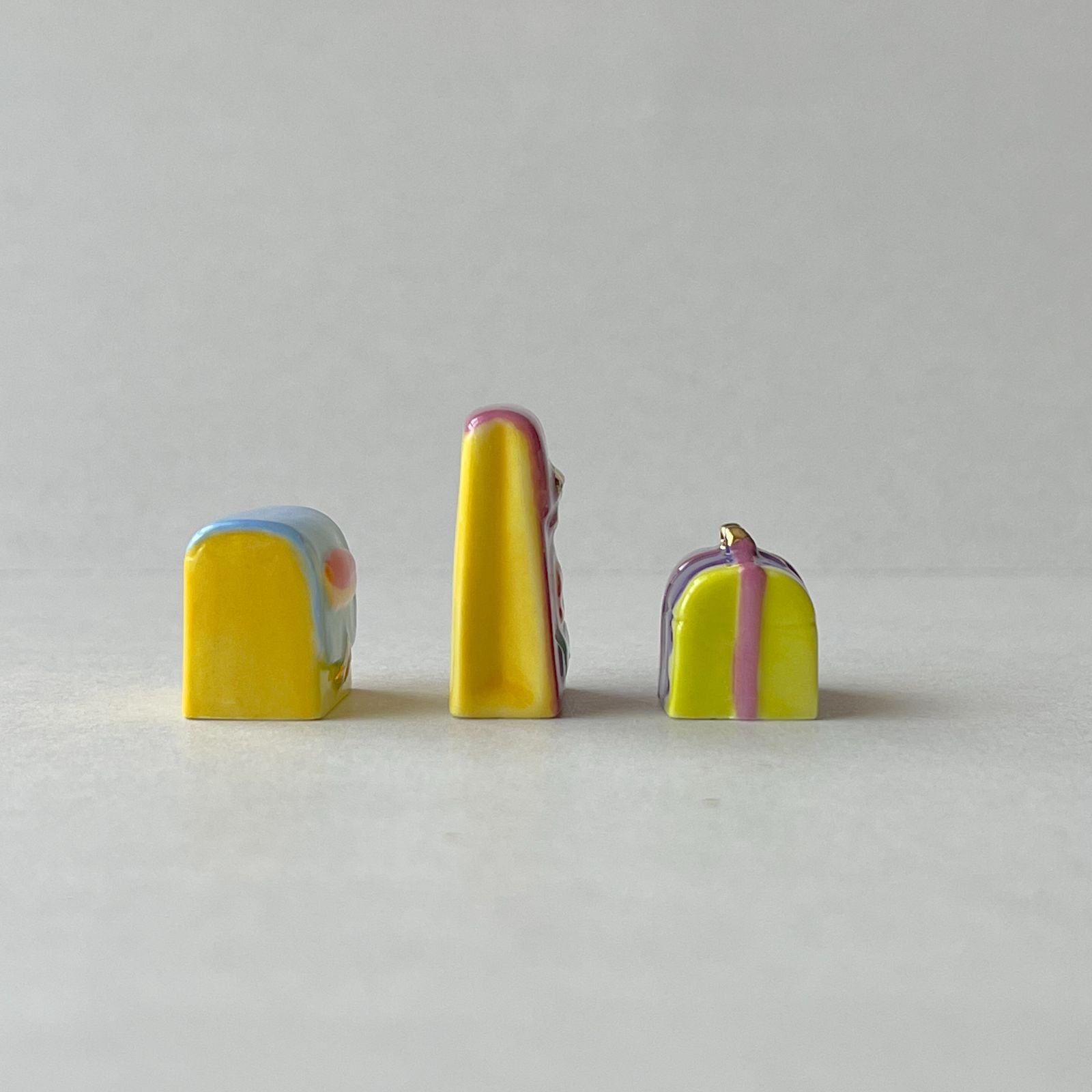 フェーヴ お菓子ボックス 3個 フランス フェーブ ミニチュア陶器