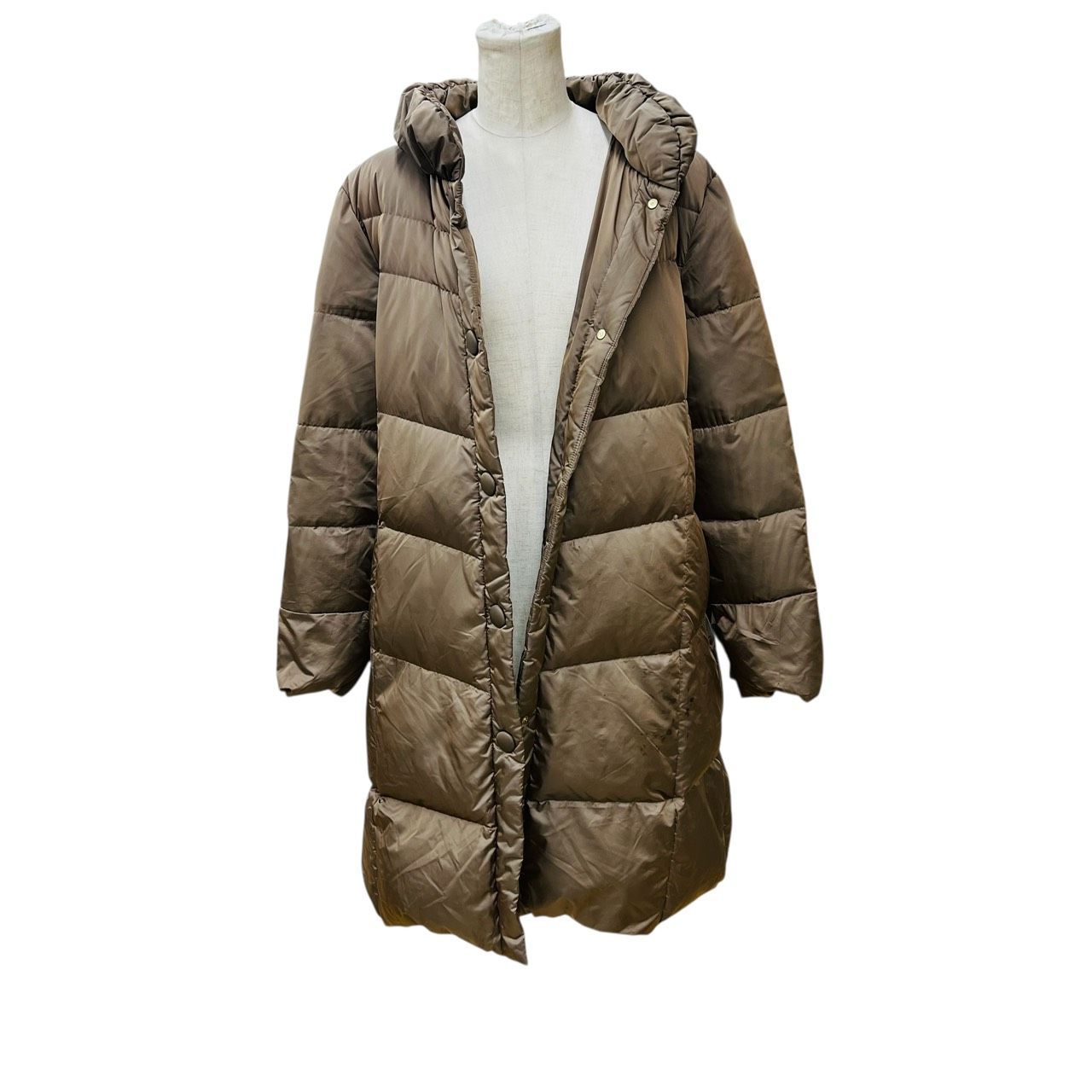 Leilian レリアン ダウン ハーフコート ブラウン系 13＋ 大きなサイズ