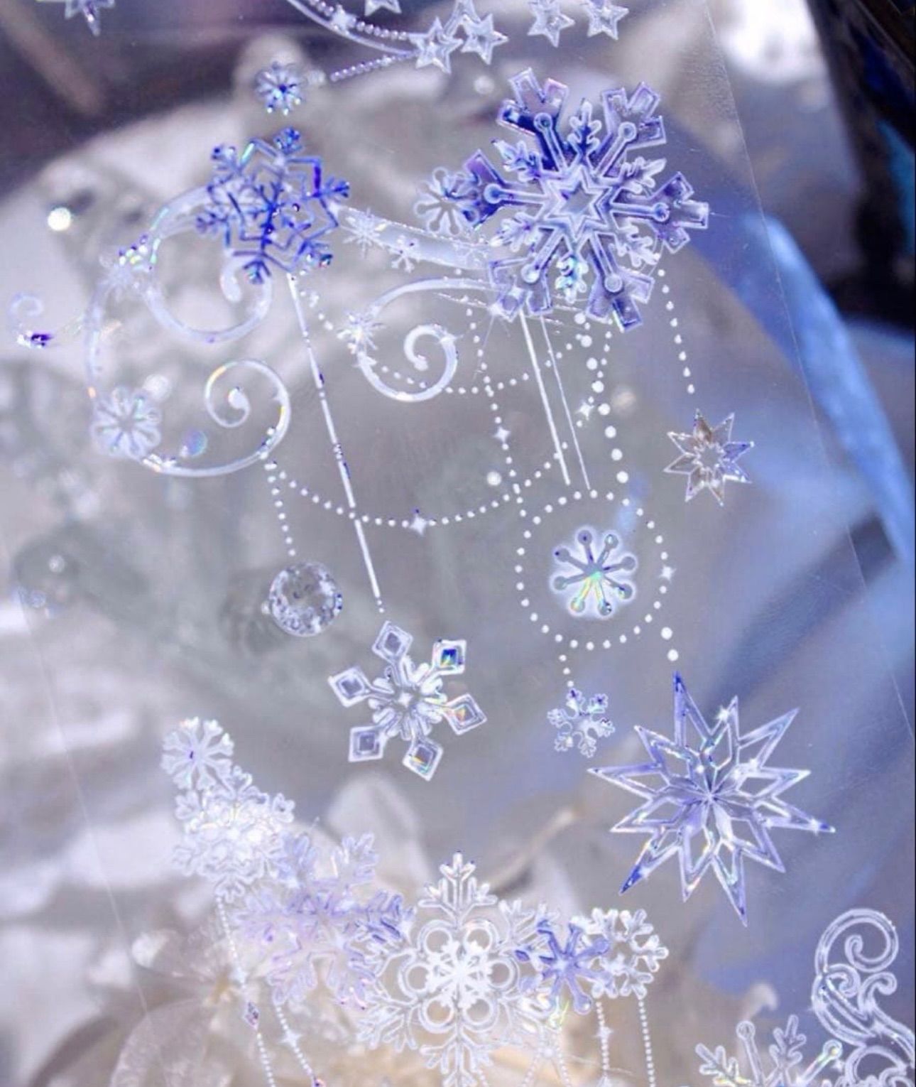 贝壳光 6.5cm×10m 雪纷飞 海外マステ 海外マスキングテープ 雪の結晶