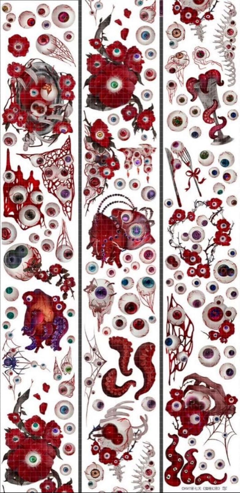 贝壳光 6cm×5m 魔瞳幻影 海外マスキングテープ 海外マステ ダーク系 目