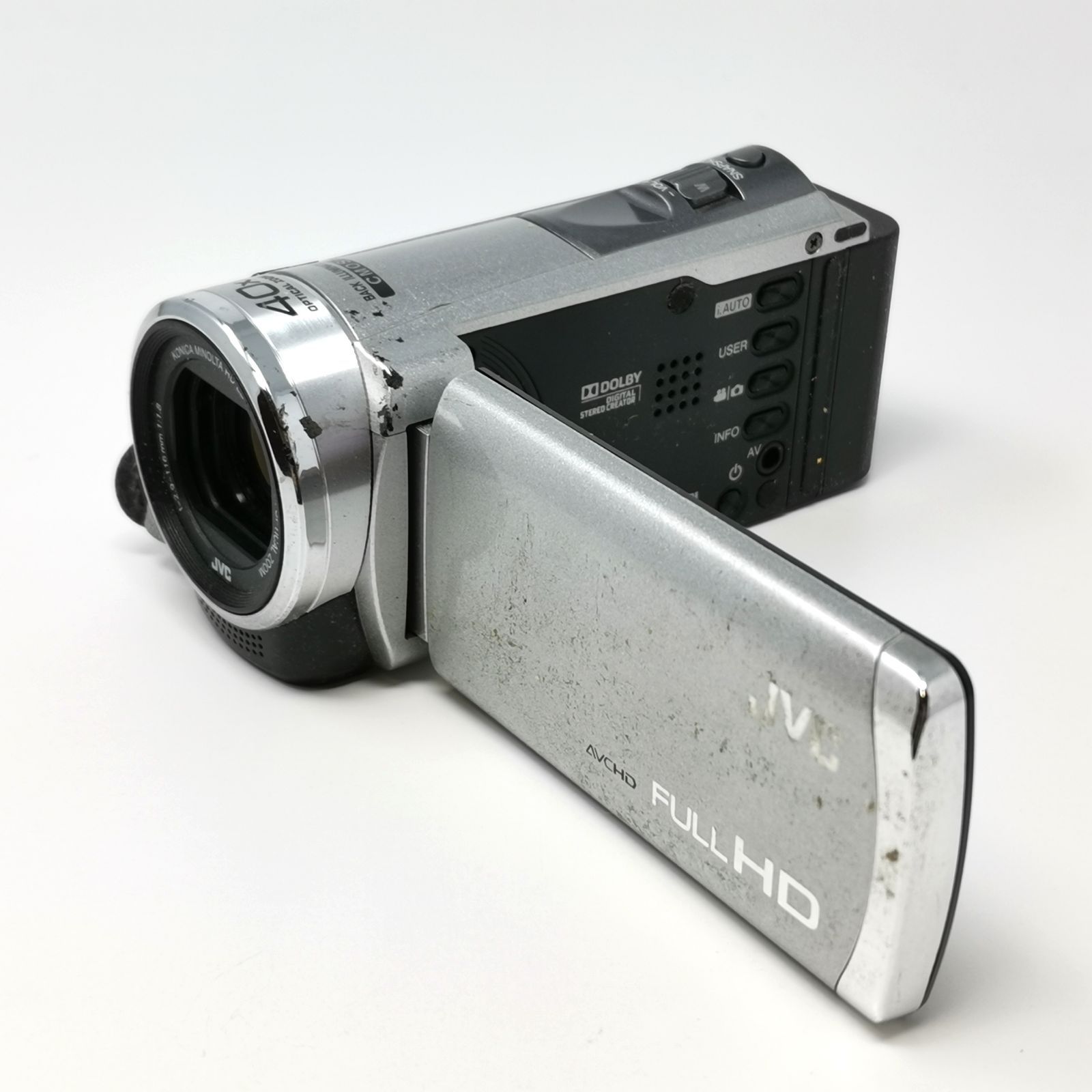 JVC AVCHD 40x GZ-HM390-S ビデオカメラ シルバー 充電器ないため動作