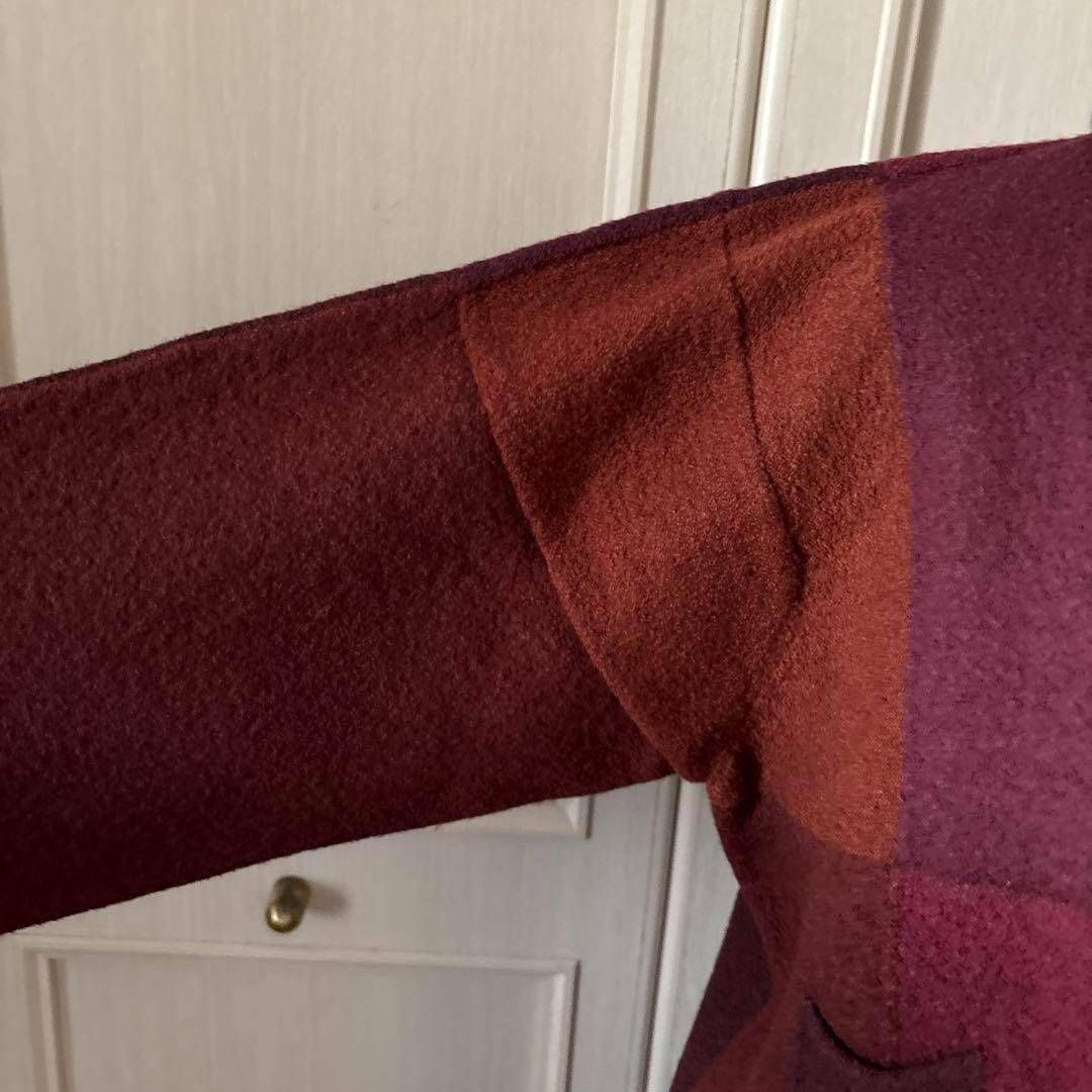 ヨーガンレール　ウールパッチワーク風　ロングコート ヨーガンレール JURGEN LEHL ロング コート ウール レッド 赤 jacket