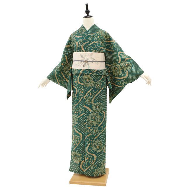 ✨お値下げ出品✨　有松鳴海絞り　浴衣　伝統工芸　黒地　流水花文　杜若 中古】 夏物 本場有松鳴海絞り 浴衣 リサイクル 有松 ゆかた 絞り 木綿