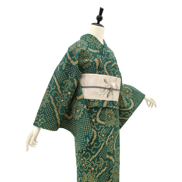 中古】 夏物 本場有松鳴海絞り 浴衣 リサイクル 有松 ゆかた 絞り 木綿