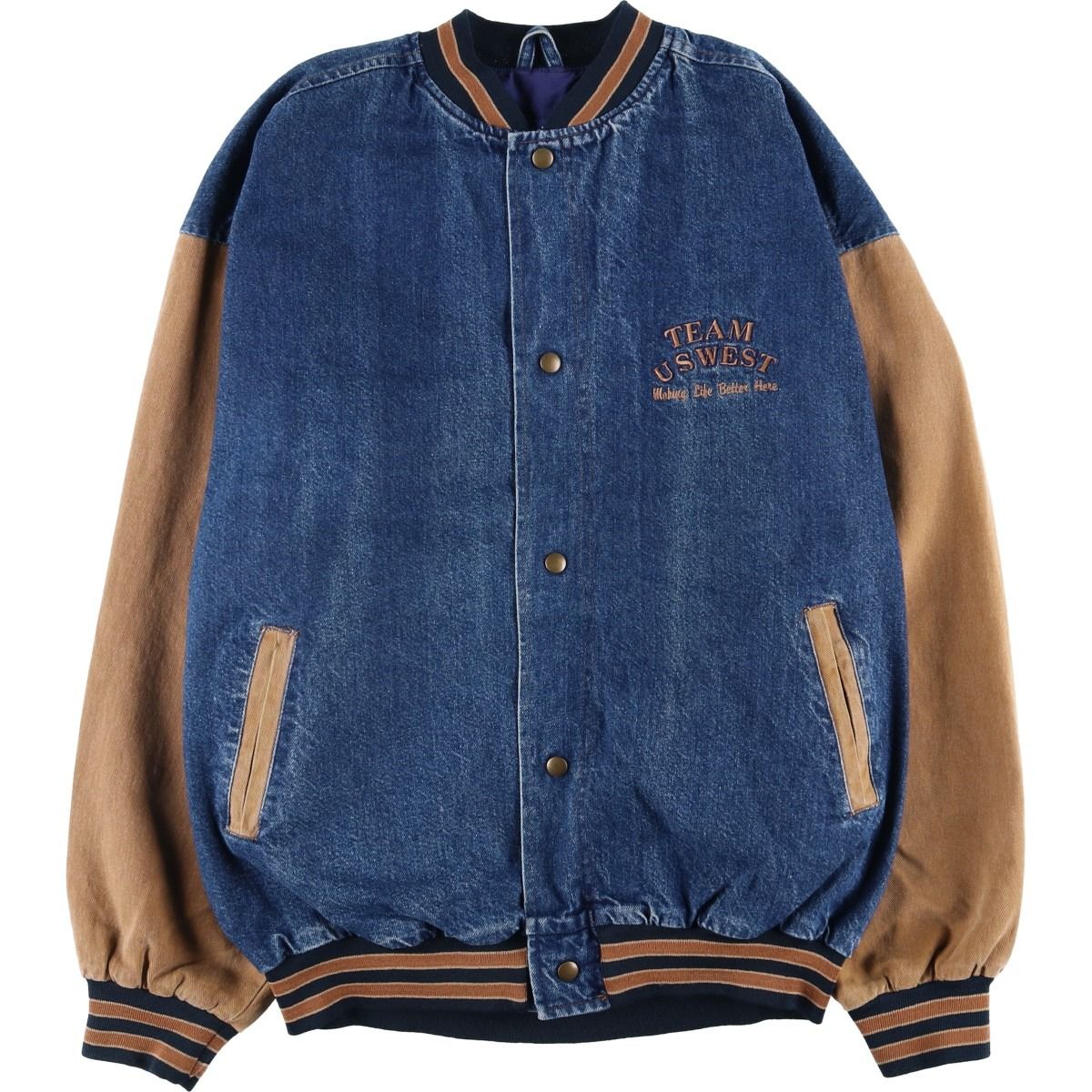 古着 80~90年代 ホロウェイ Holloway デニムスタジャン バーシティ