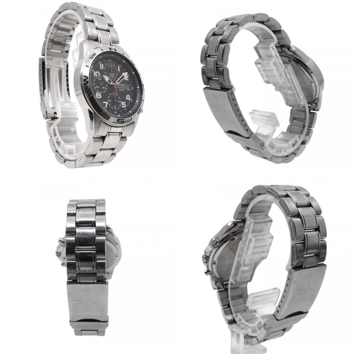 美品/電池交換済】セイコー クロノグラフ 7T92-0DX0 腕時計 メンズ