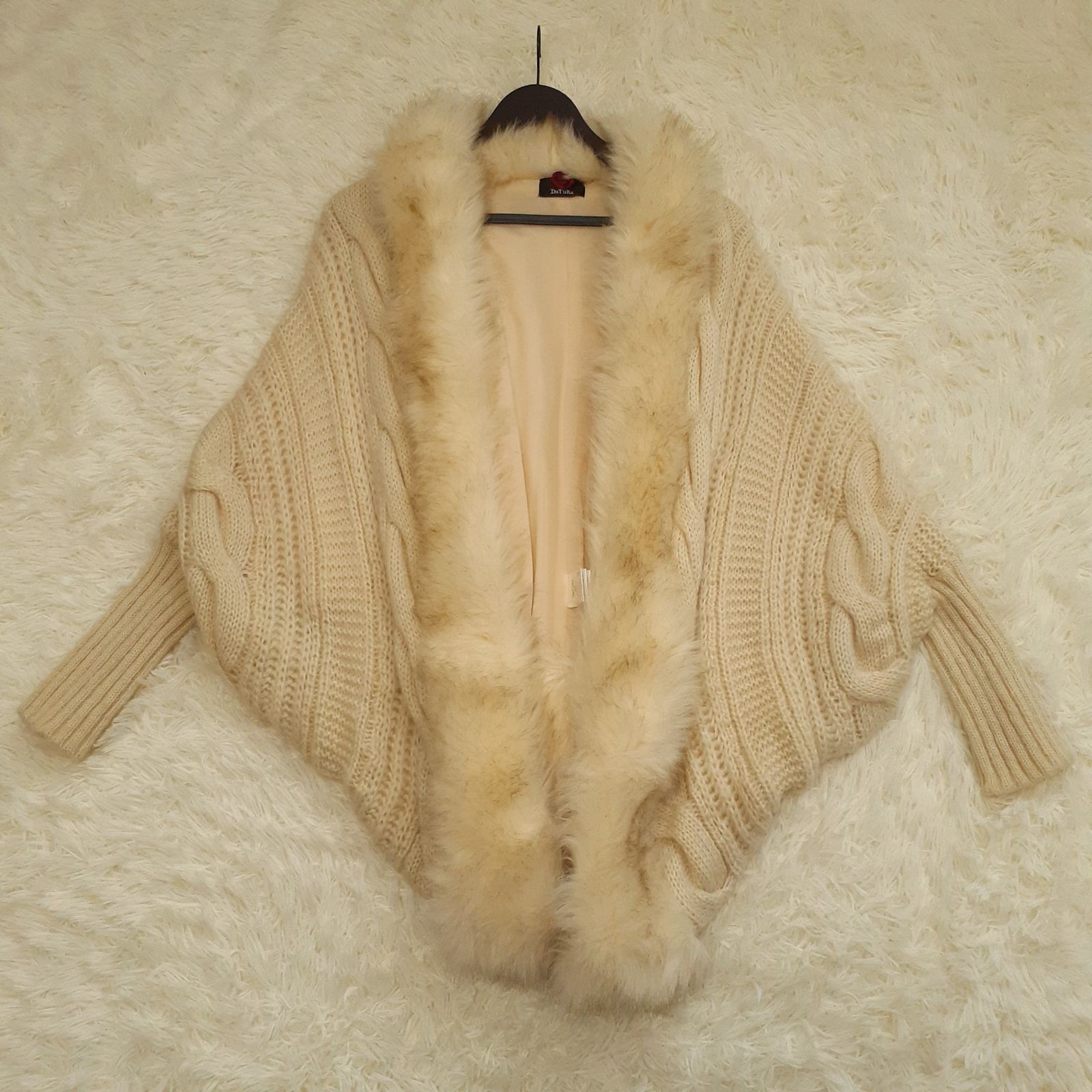 datura ファーポケットダーリンニットカーデ ファー ポケット ダーリン  