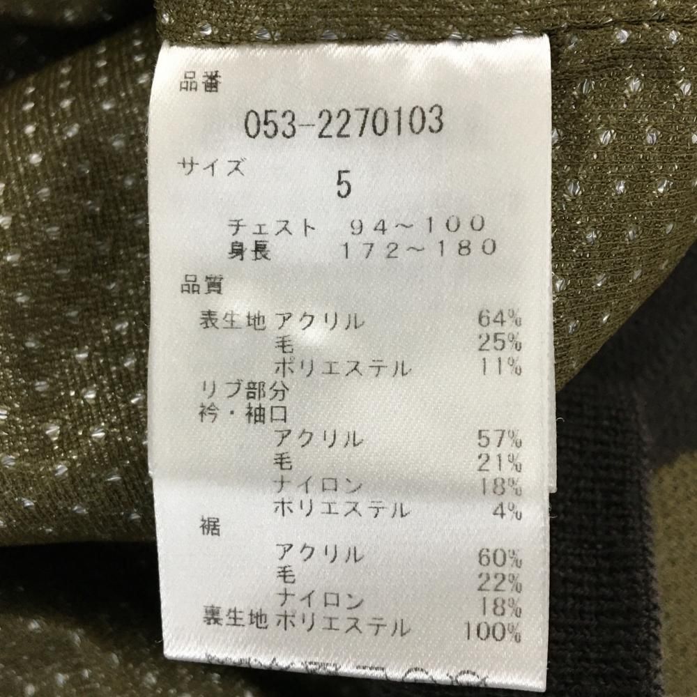 お値下げしました。パーリーゲイツカモフラニットサイズ4 超美品】パーリーゲイツ 裏地付セーター カーキ×ブラウン 迷彩風